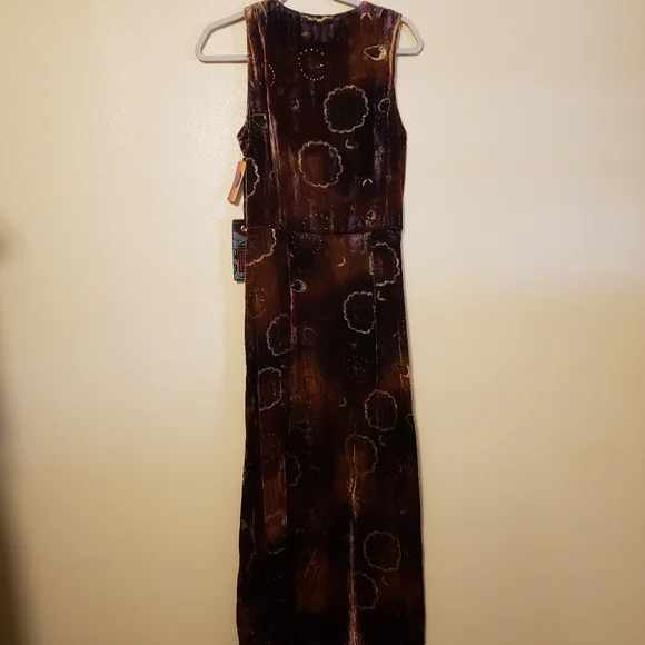 NWT 2OH THREADS & 2 OLD HIPPIES BROWN GOLD NAVY BLUE BOHO GYPSY RAYLON AND SILK - Picture 7 of 8